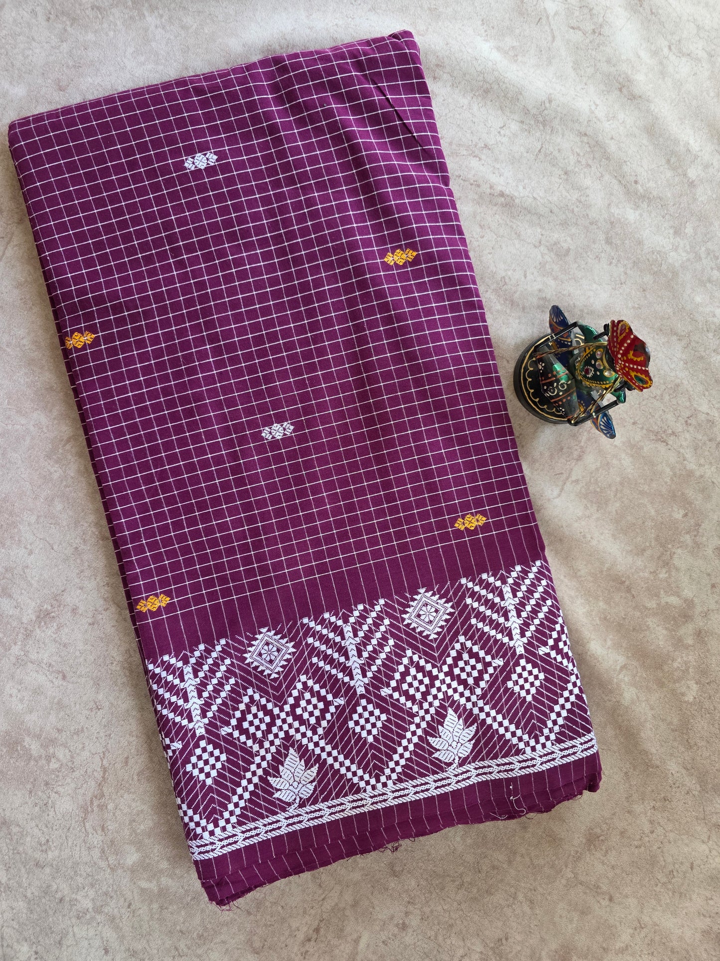 Prewashed Checked jamdhani South cotton running material - HRM61