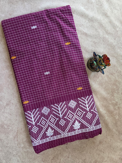 Prewashed Checked jamdhani South cotton running material - HRM61