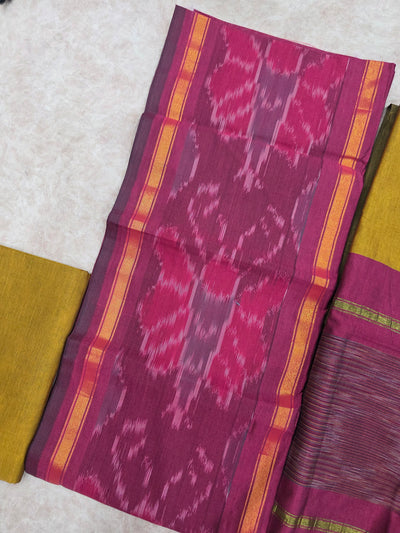Pochampally sico set with ikkat damn -WW545