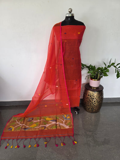 Handloom muslin paithani jamdhani set - JMM361