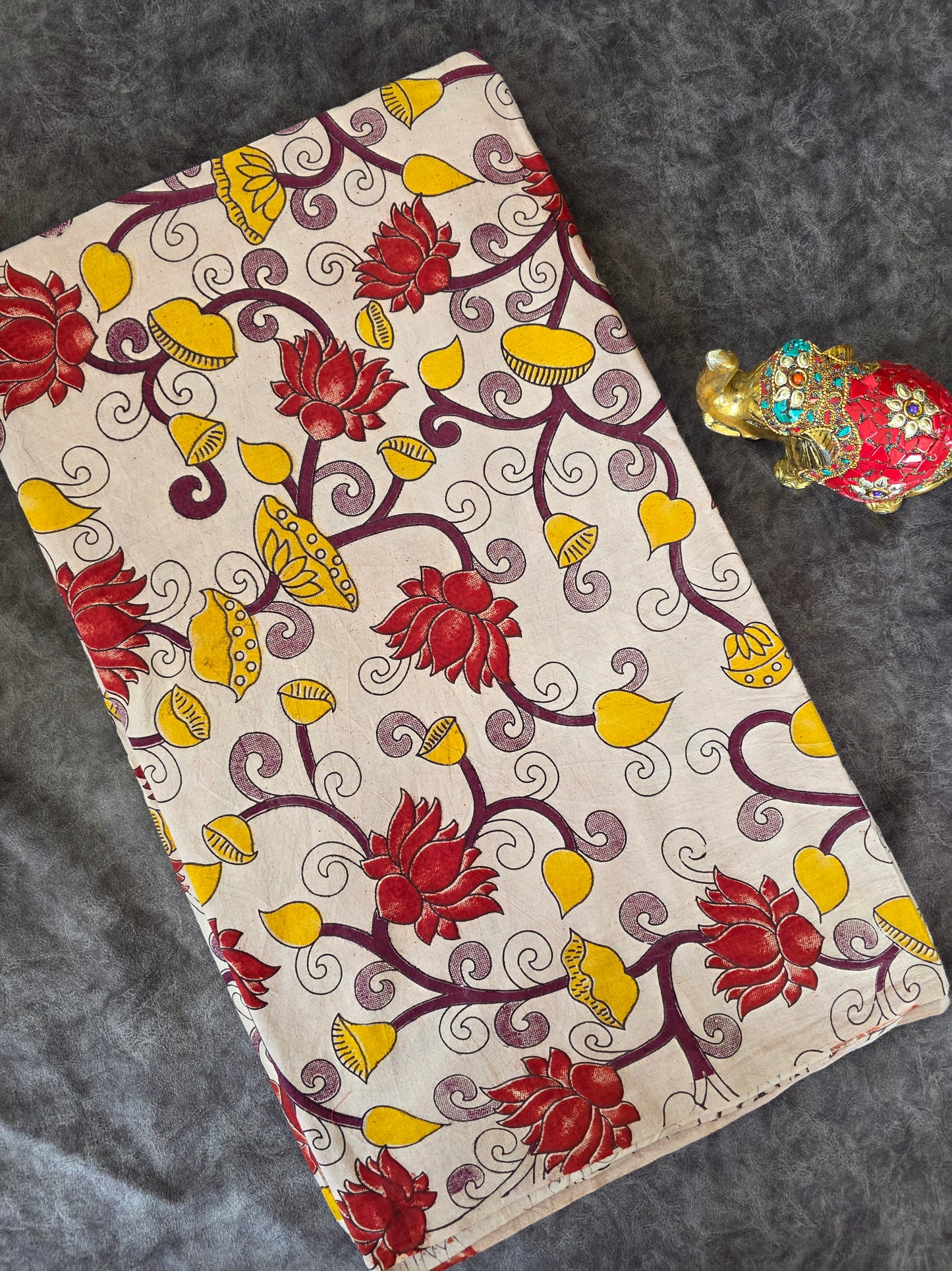 Pure kalamkari cotton running material (0.5mtr)- AK231
