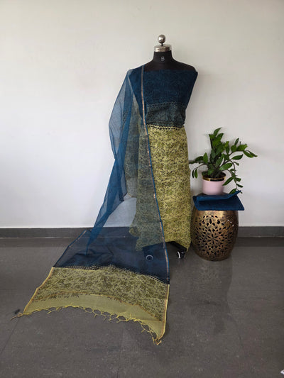 Handblock kota cotton with kota shawl(with lining) - GE105
