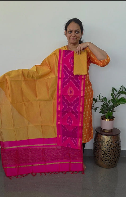 Pochampally sico set with ikkat damn- SZ275