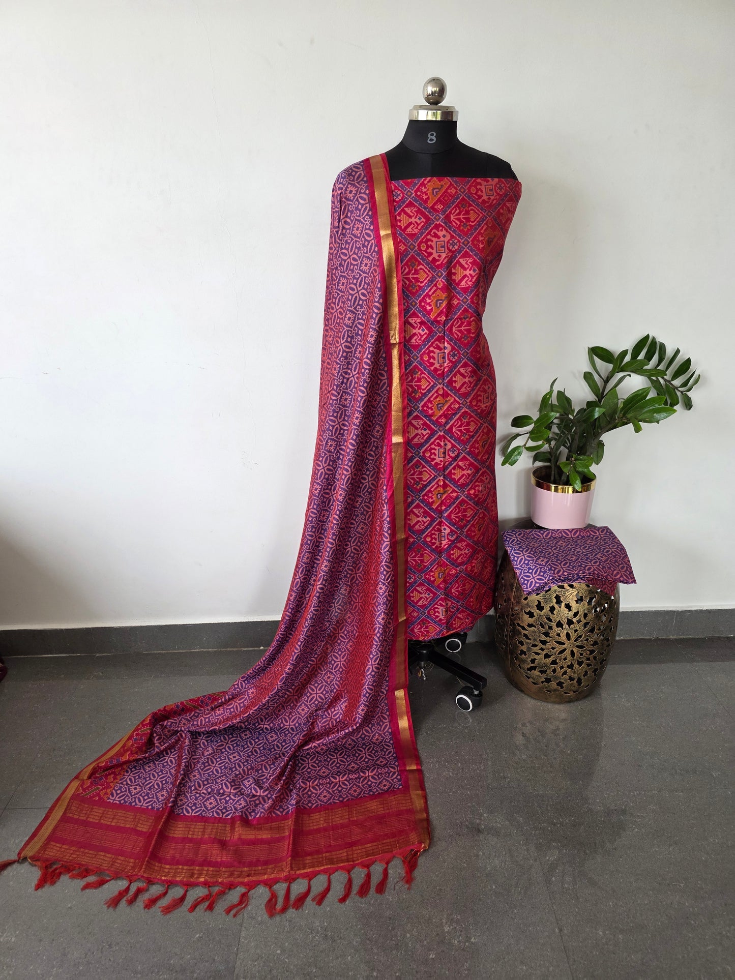Premium semi patola silk set - CLA340