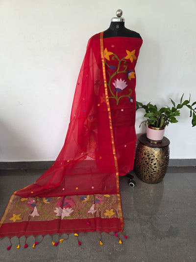 Handloom muslin paithani jamdhani set - JMM367