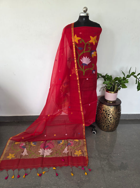 Handloom muslin paithani jamdhani set - JMM367