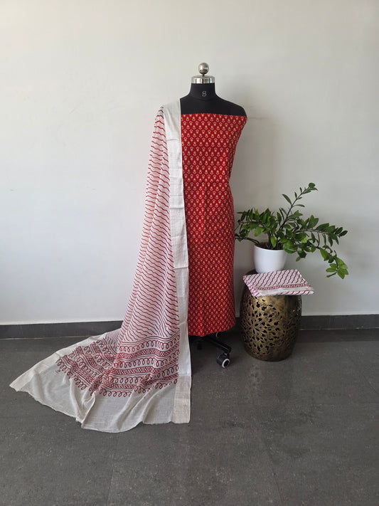 Heavy ajrakh cotton set  - 3