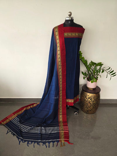 Mercerised narayanapet salwar set with elephant border (4.5 meters) - NA313
