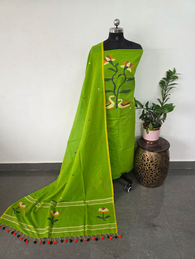 Handloom mul khadi cotton jamdhani set - BB321