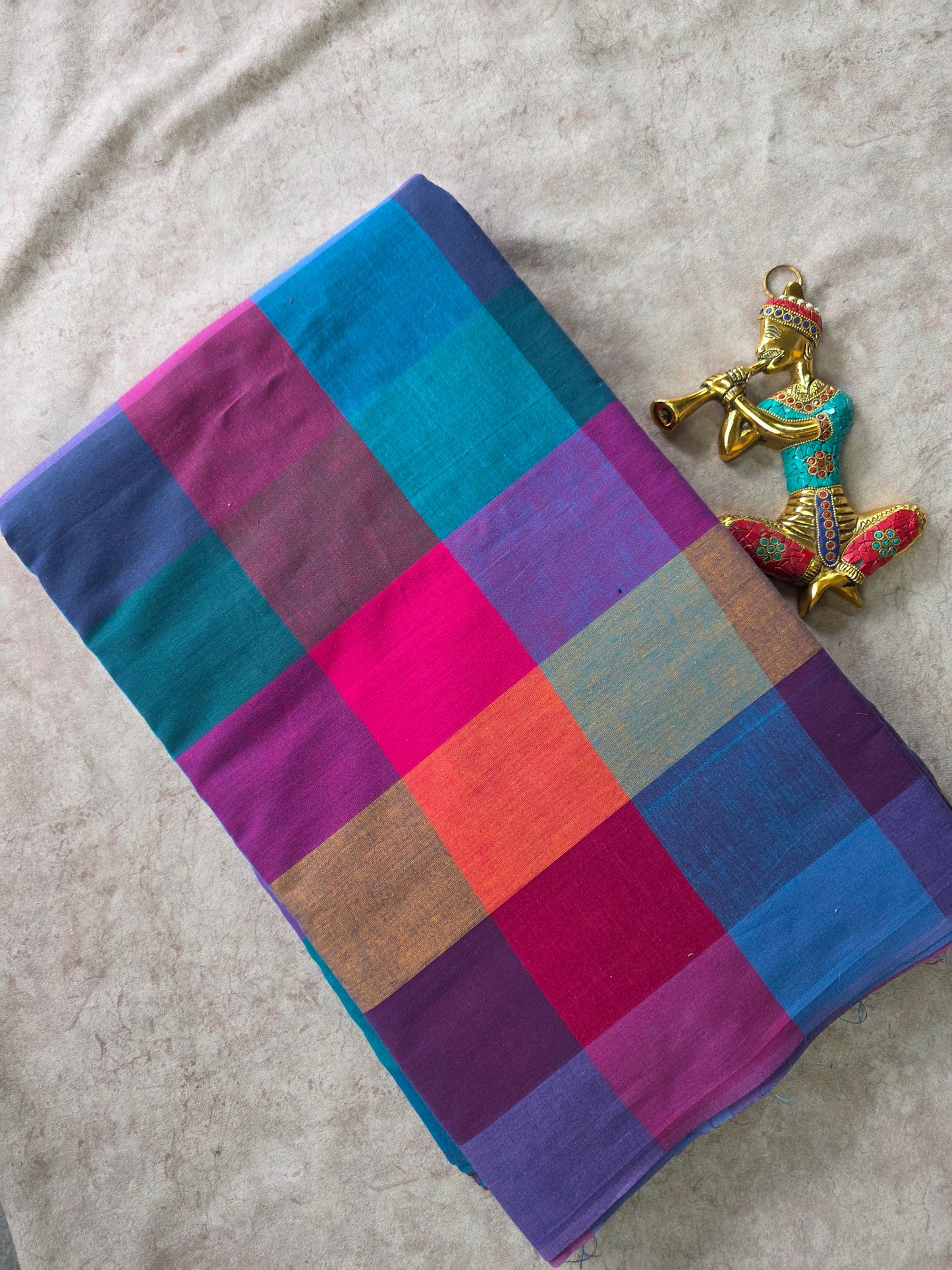 Madras kattam prewashed running material ( 0.5 mtrs ) (4 inches*4 inches) - MD69