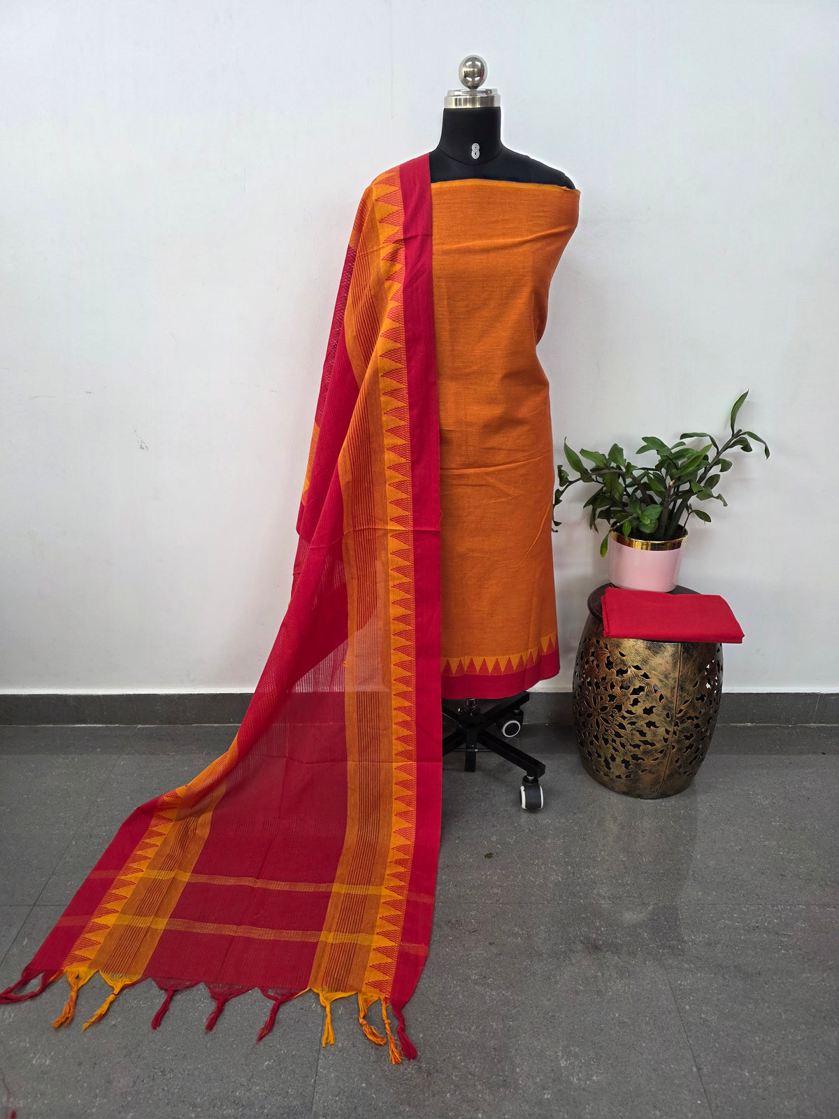 South cotton with temple border salwar - HA117