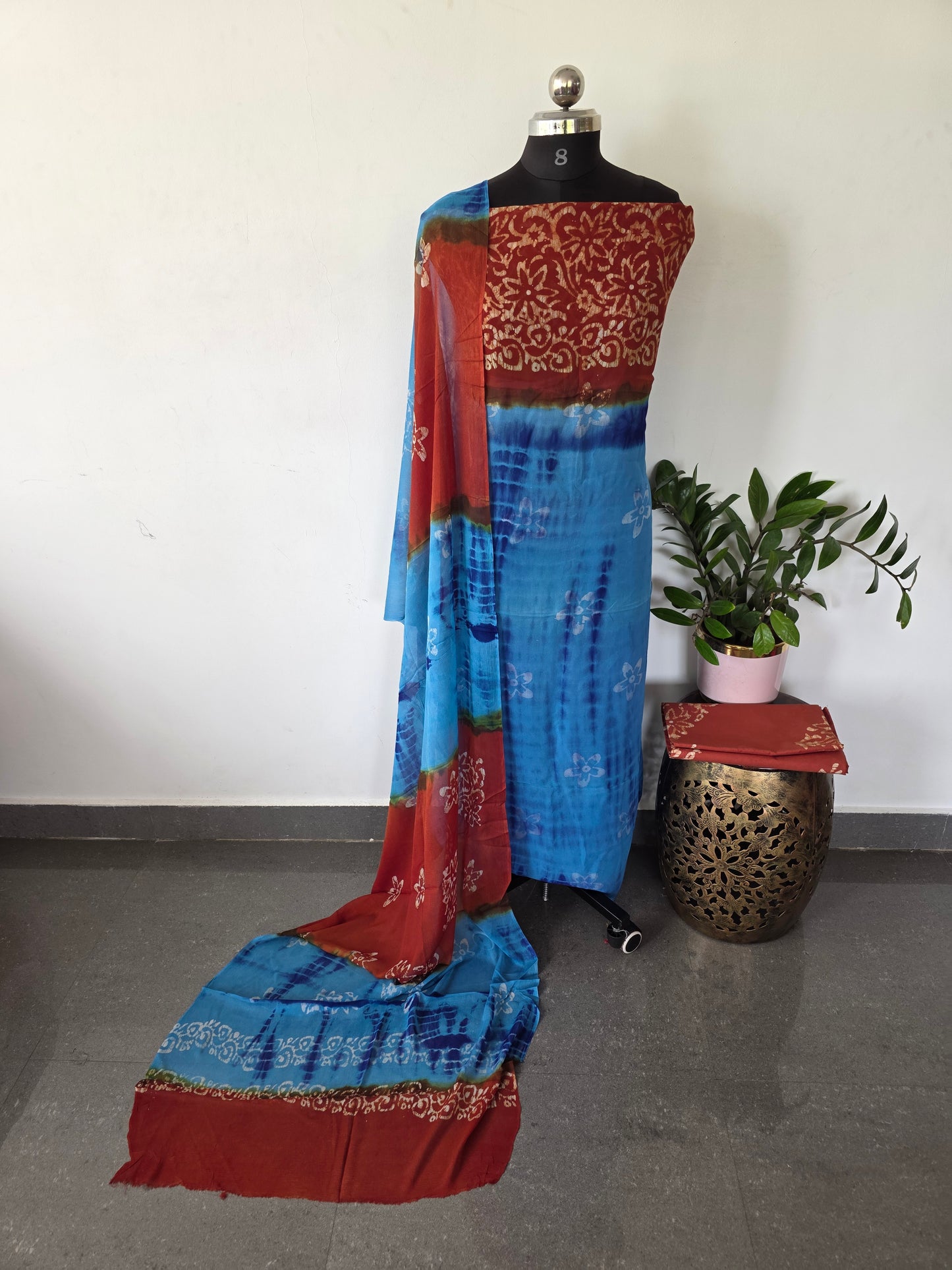 Handblock georgette salwar set - GE183
