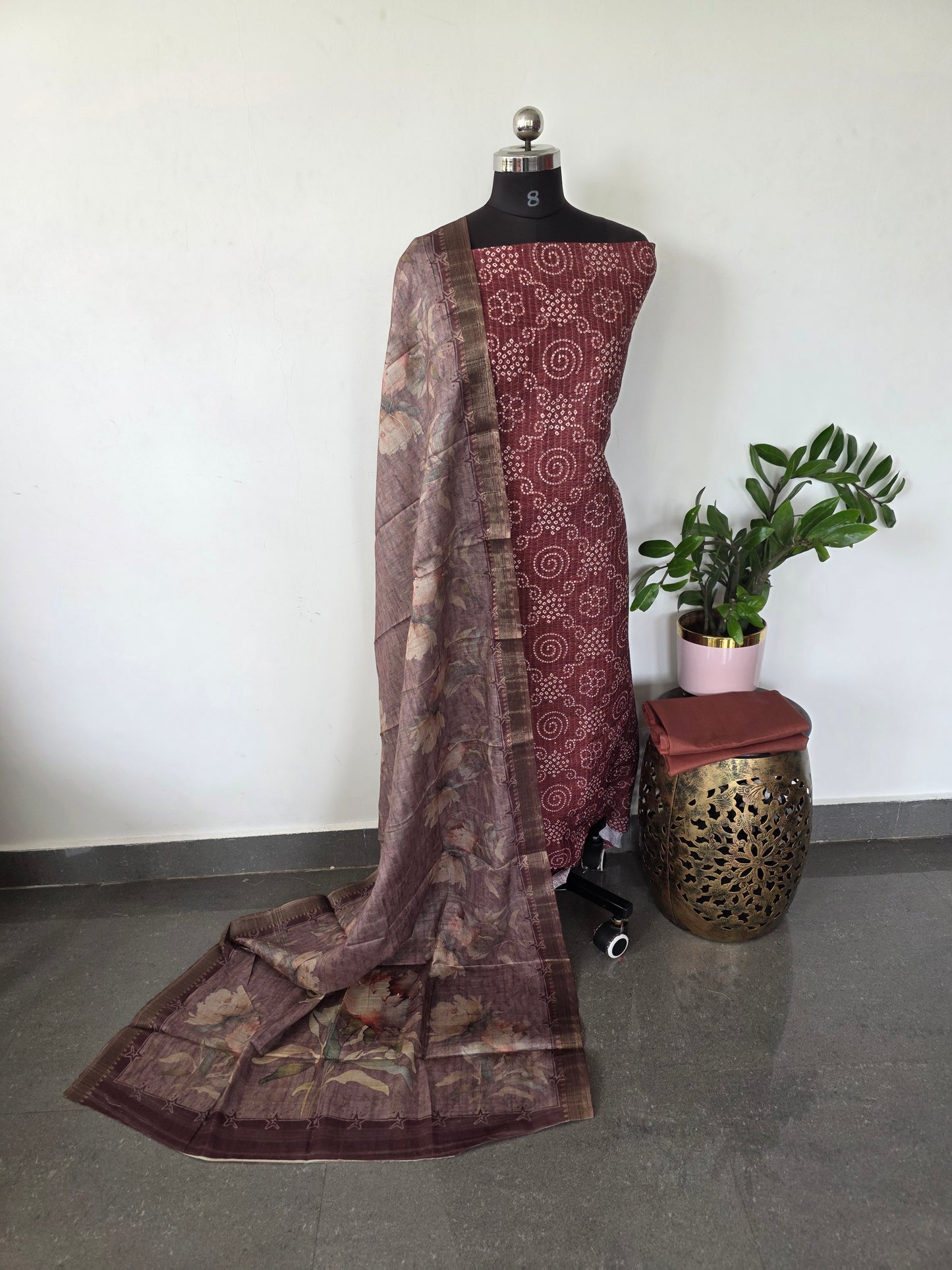 Fancy tussar silk set - CLA399