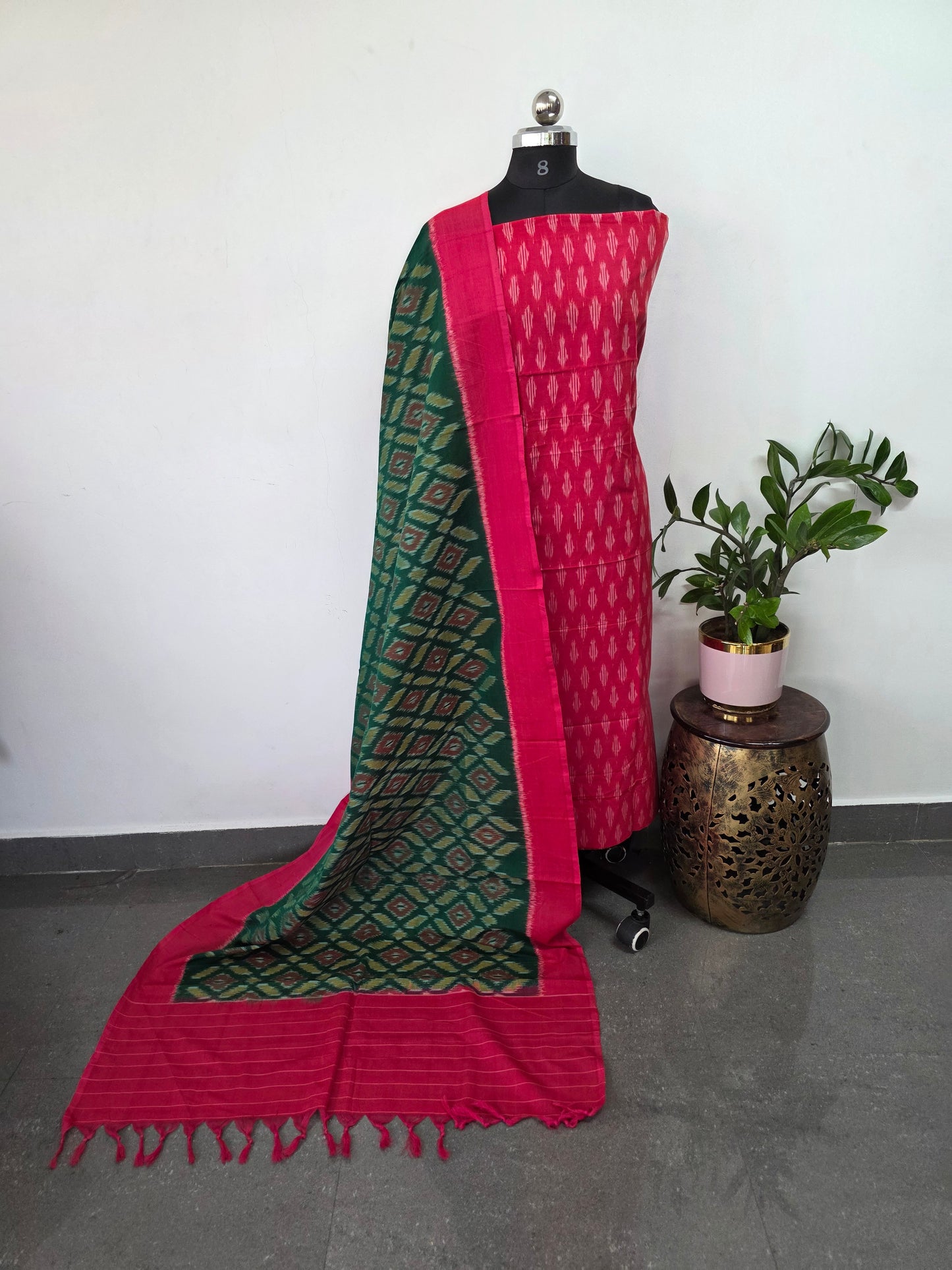 Handloom Mercerised ikkat cotton salwar set - KK187