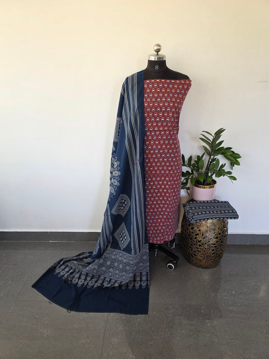 Pure kantha Ajrakh cotton set - VC20