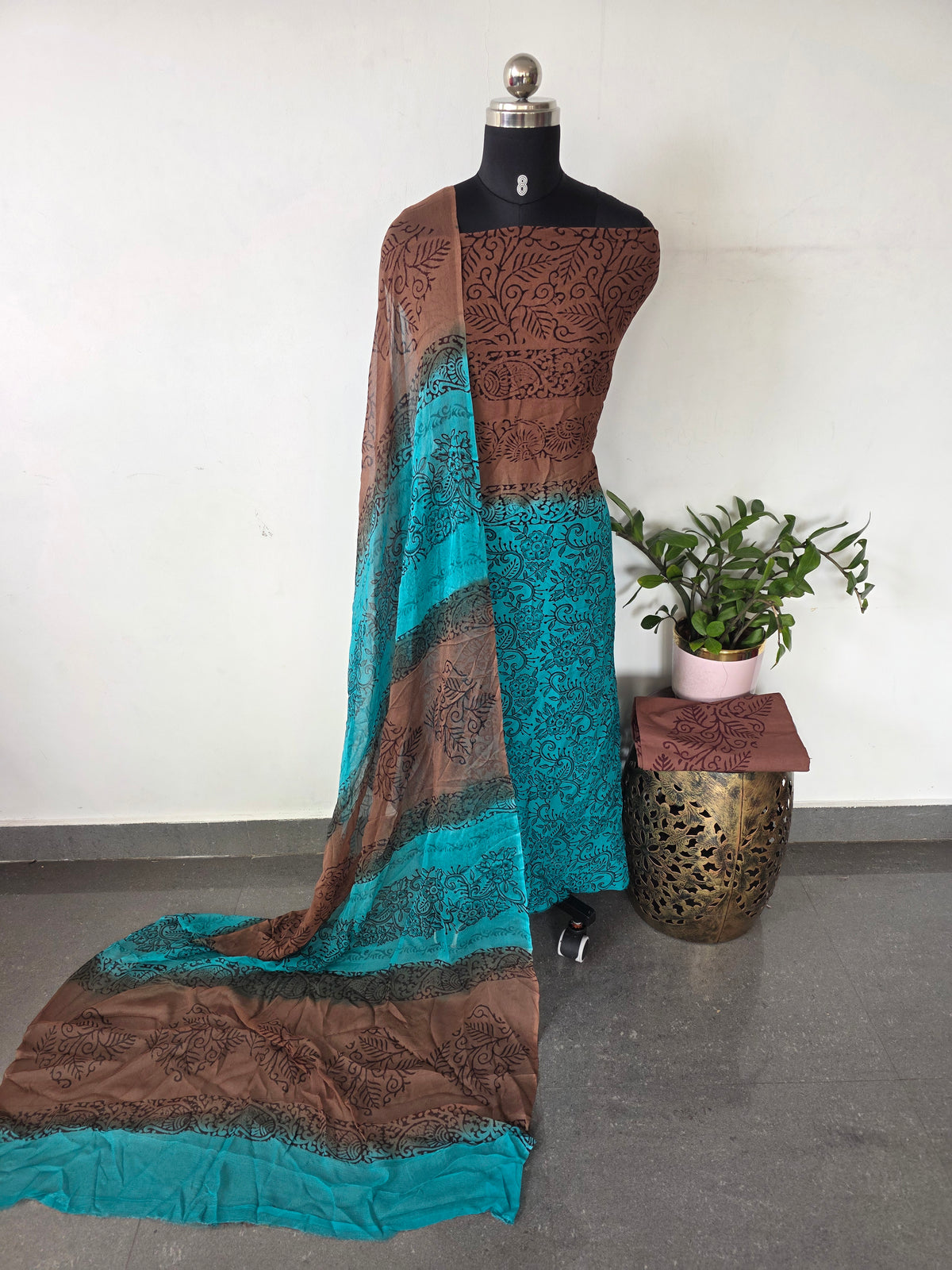 Handblock georgette salwar set -GE241