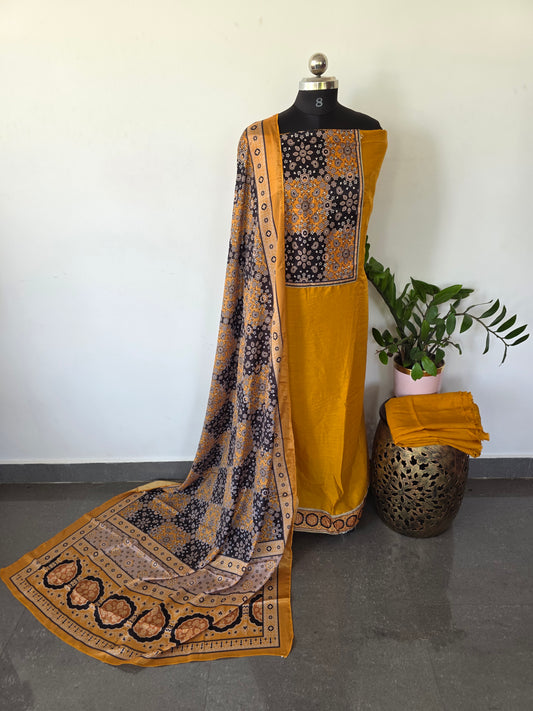 Fancy vichtra ajrakh silk set - CLA123