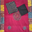 Handcrafted ajrakh cotton top with applique cotton shawl - BAA25