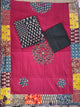 Handcrafted ajrakh cotton top with applique cotton shawl - BAA25