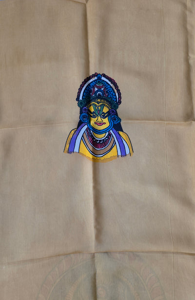 Handcrafted Kalahasthi Penkalamkari bangalore silk set - KH74
