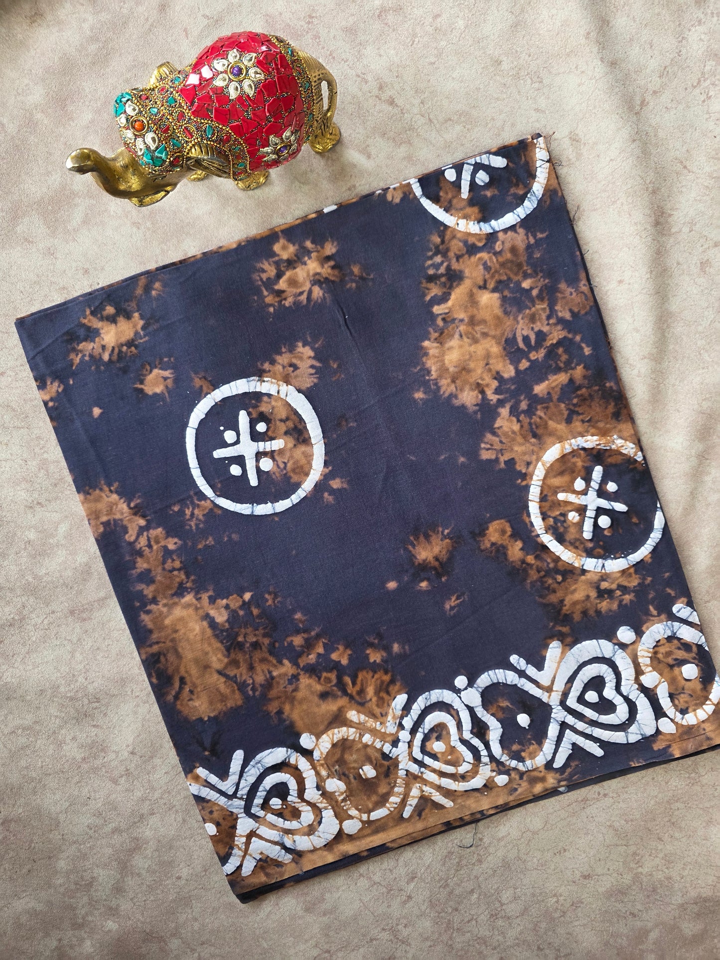 Tie & dye  Batik Nighty/ Kaftan fabric ( approx 3 mtrs ) - NF112