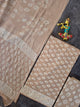 Handblock jaipuri cotton with chiffon duppatta- JA601