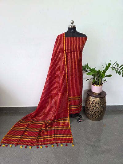 Premium mul khadi zari lines salwar set - MUL293