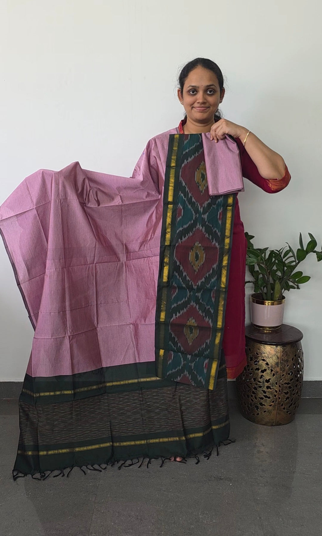 Pochampally sico set with ikkat damn -SZ333