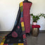 Handcrafted ajrakh cotton top with applique cotton shawl - BAA26
