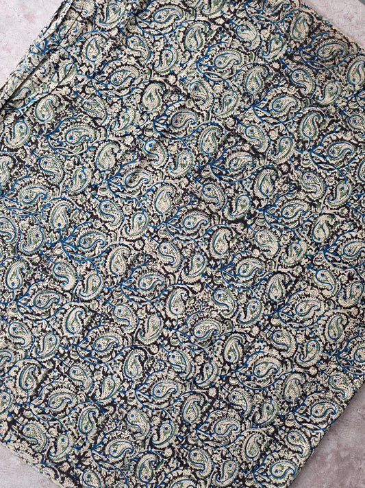 Handblock pure kalamkari cotton running material  ( 0.5 mtrs ) -DB31