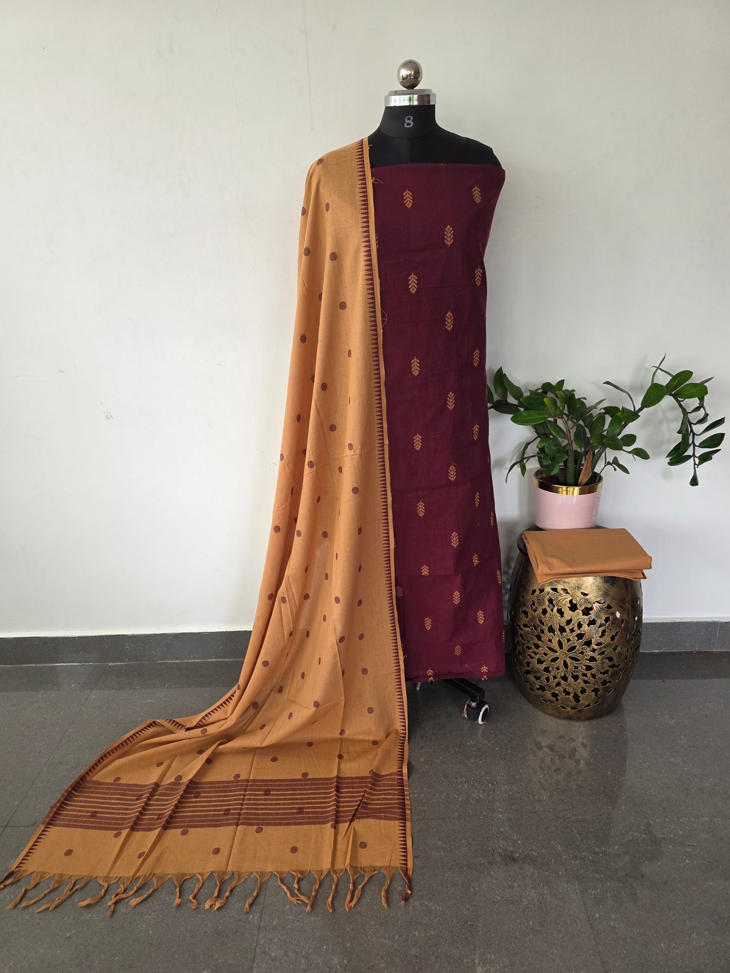 South cotton salwar set with jacquard butta - HA85