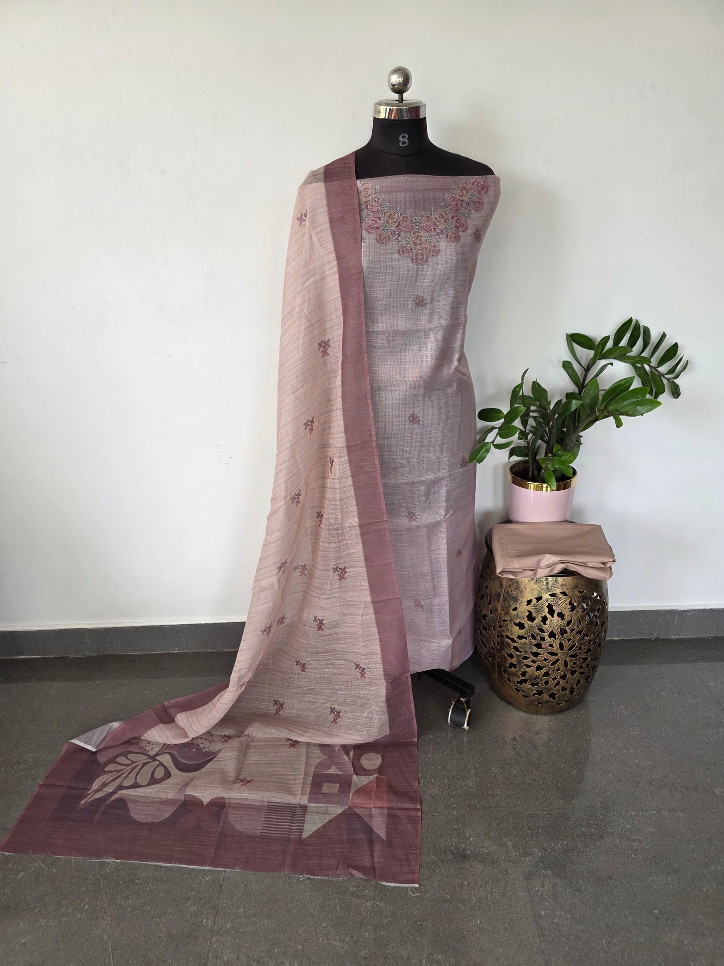 Fancy tussar silk set - CLA404