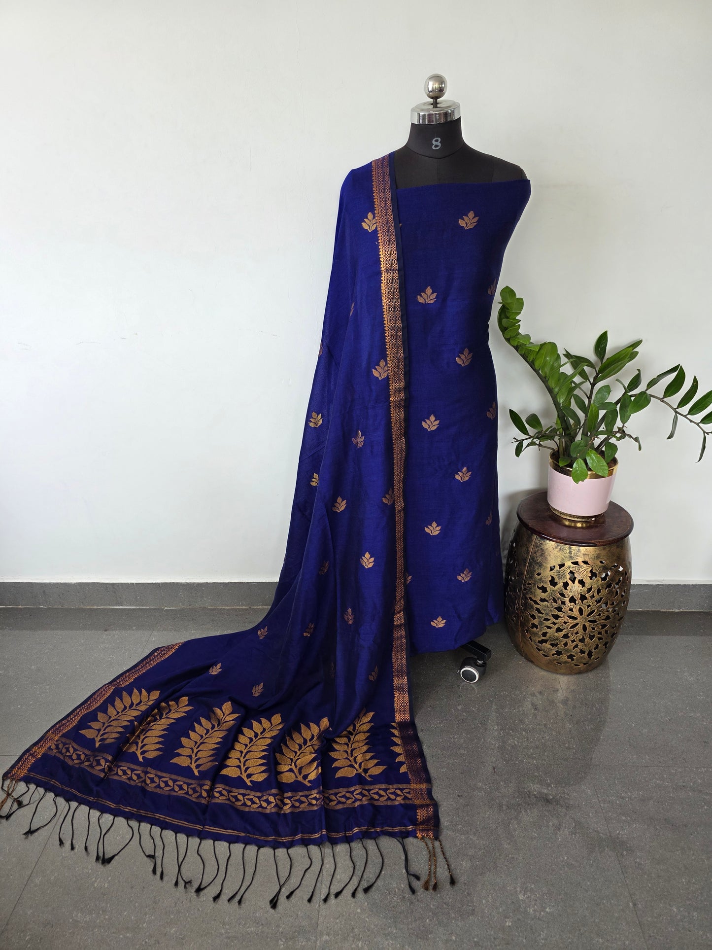 Handloom Mul Moonga cotton jamdhani set - JMM202