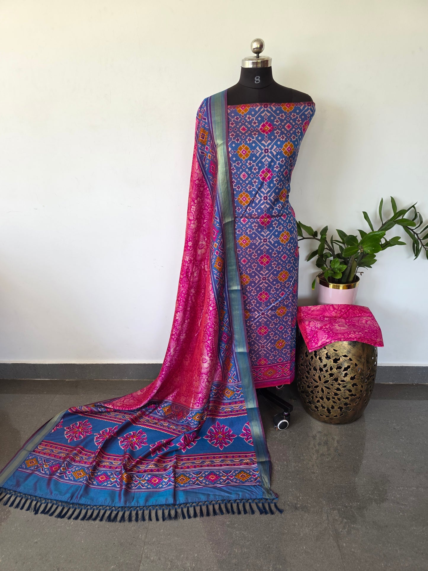 Premium semi Patola silk set - PK24