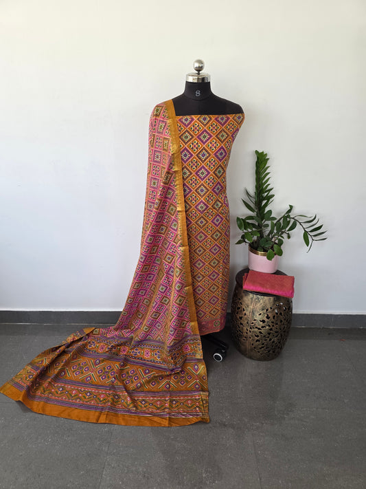 Premium semi Patola silk set - PK15