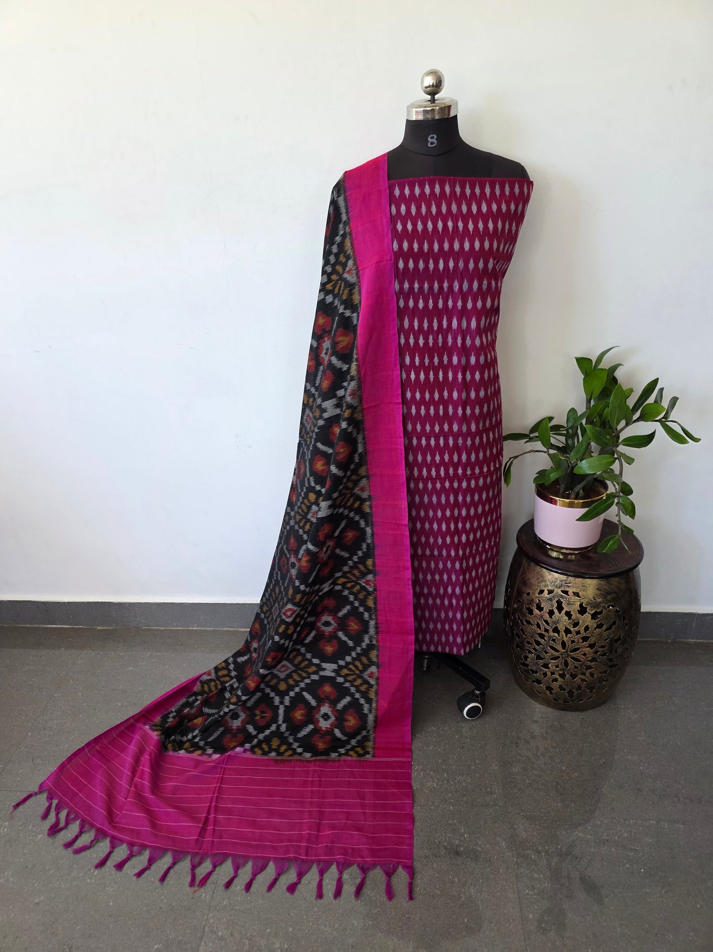 Handloom Mercerised ikkat cotton salwar set - KK117