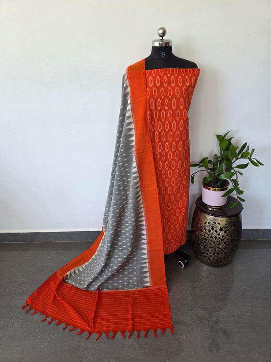 Handloom Mercerised ikkat cotton salwar set - KK107