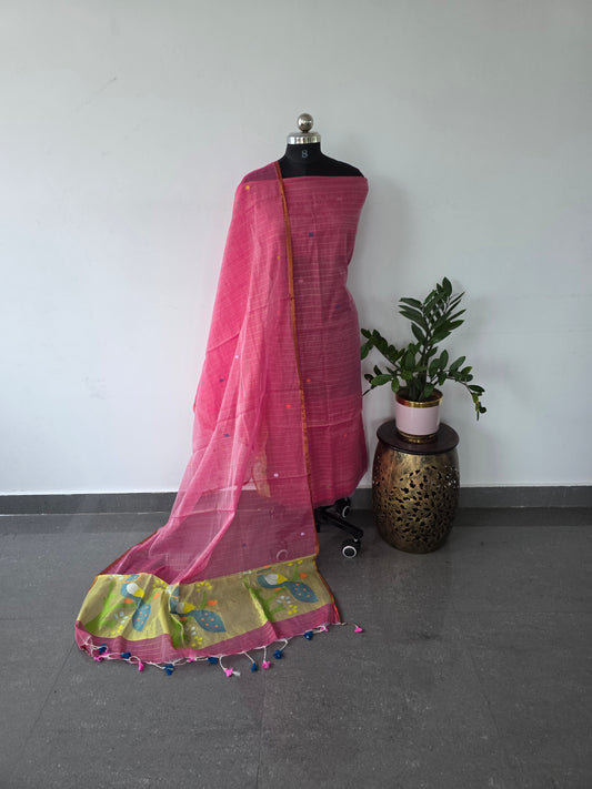 Premium zari checked muslin jamdhani - 3