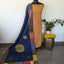 Handcrafted ajrakh cotton top with applique cotton shawl - BAA28