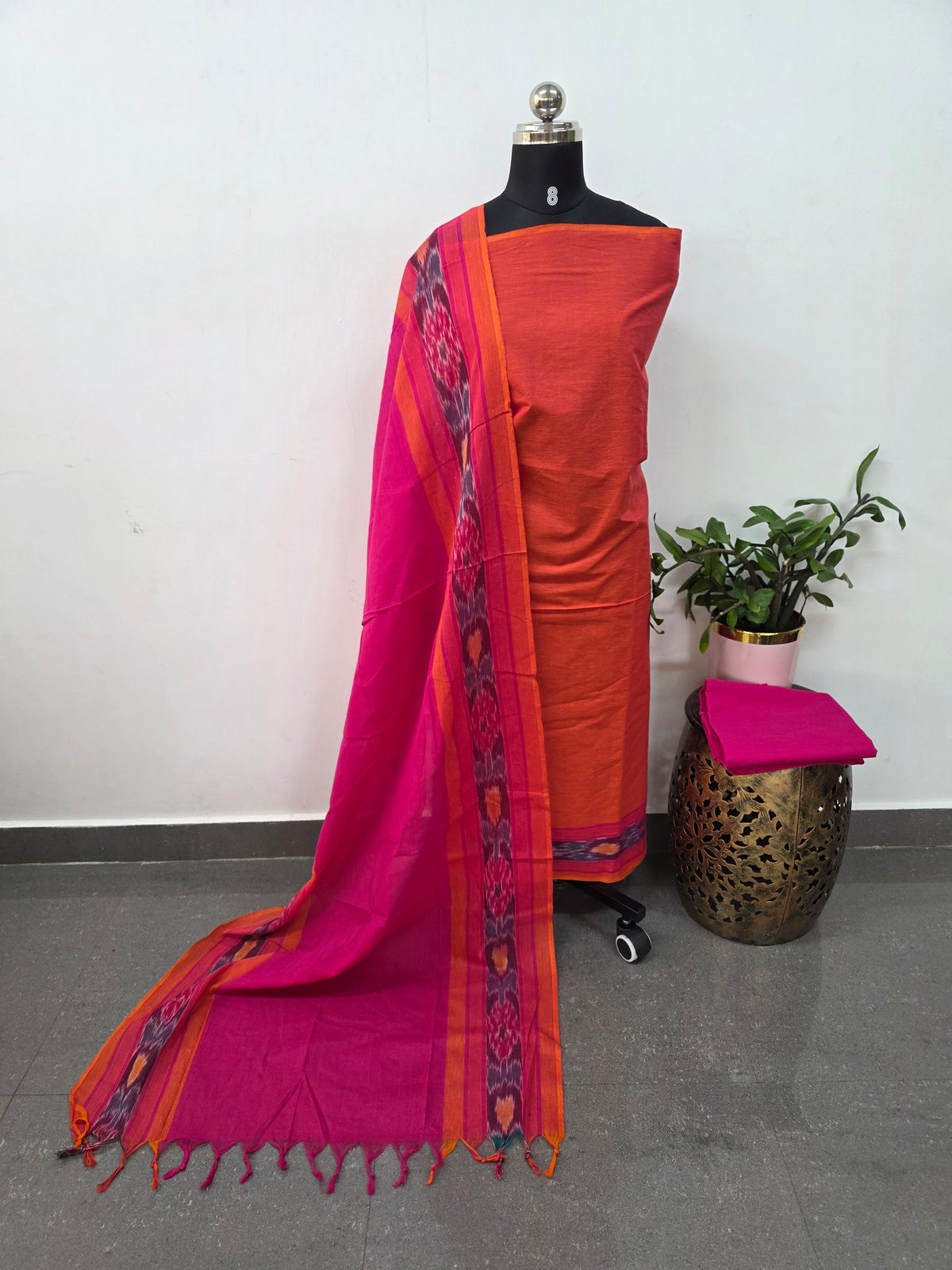 Pochampally border south cotton set - HA189