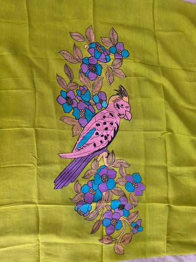 Handcrafted Penkalamkari bangalore silk set - KH210