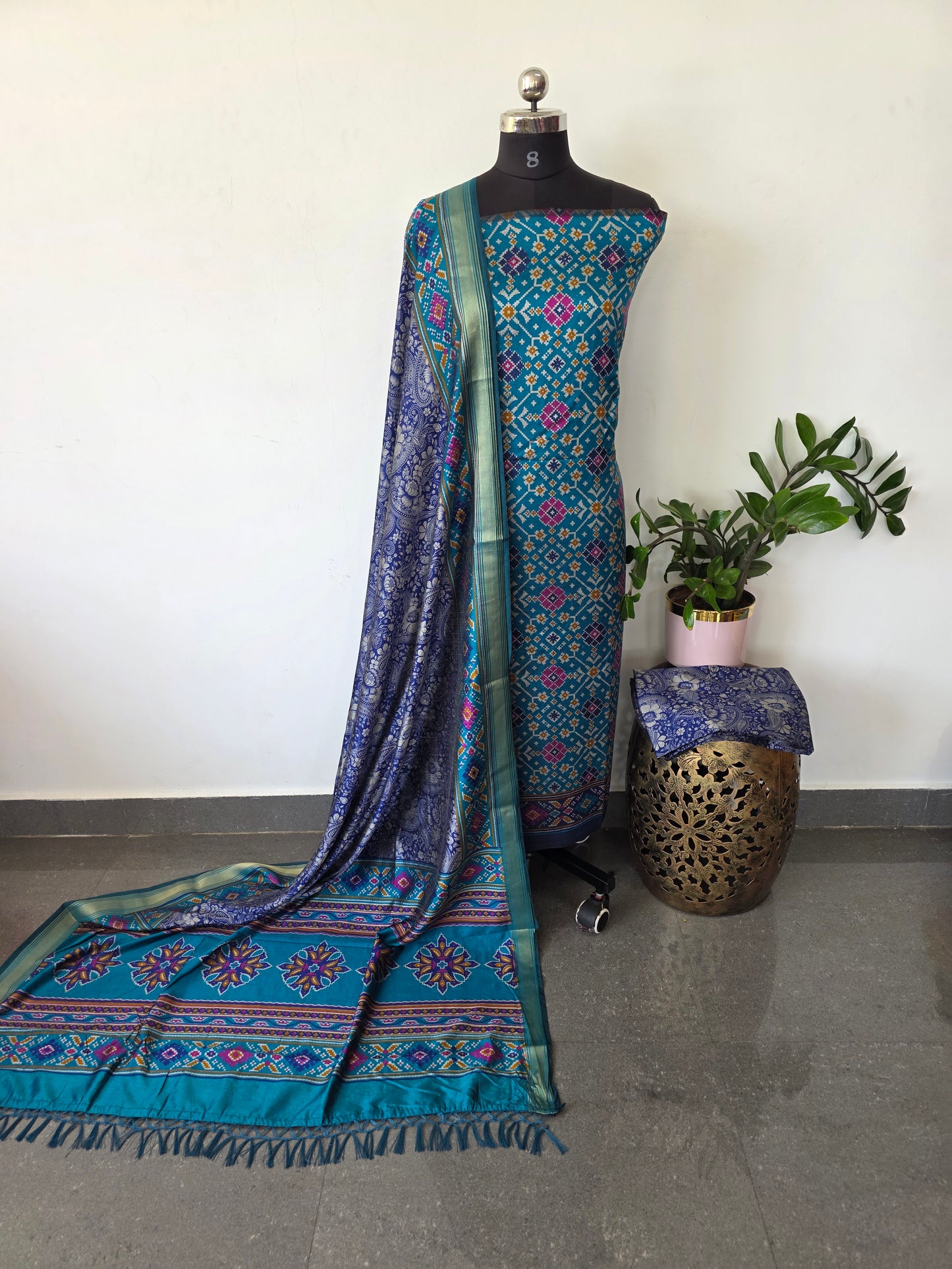 Premium semi Patola silk set - PK98