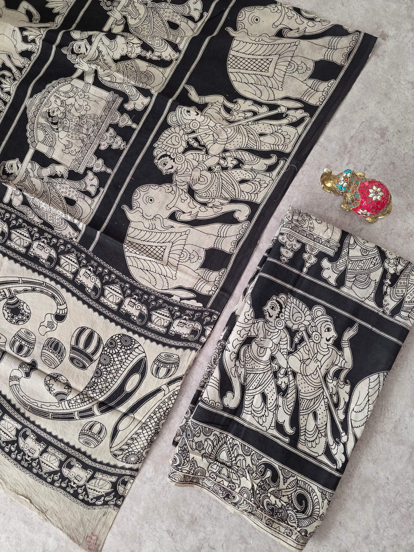 Pure Kalamkari Cotton Salwar Set (2.5 Metres) - Ak367