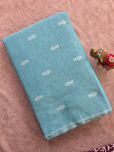 Prewashed fish jamdhani south cotton running material - HRM384