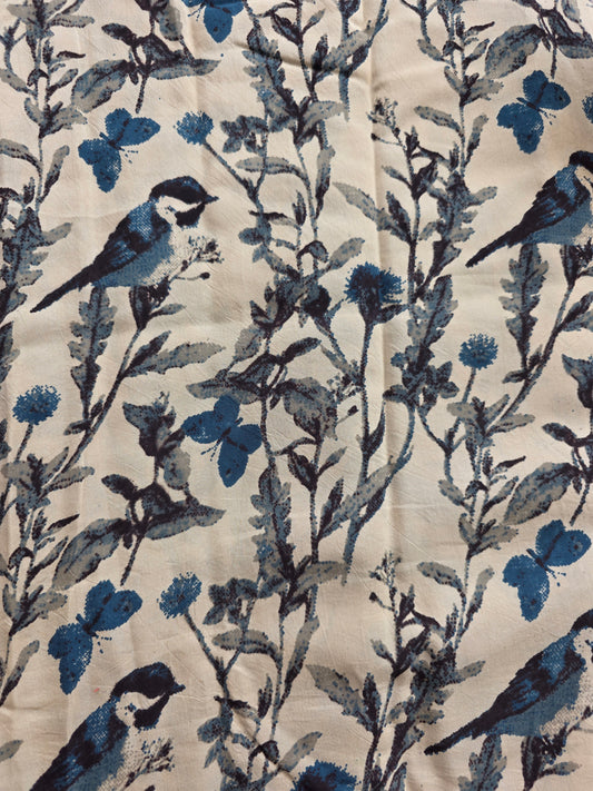 Pure silk kalamkari running material (1 meter)- KM76