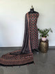 Handcrafted ajrakh modal silk set(Black) - HZ277