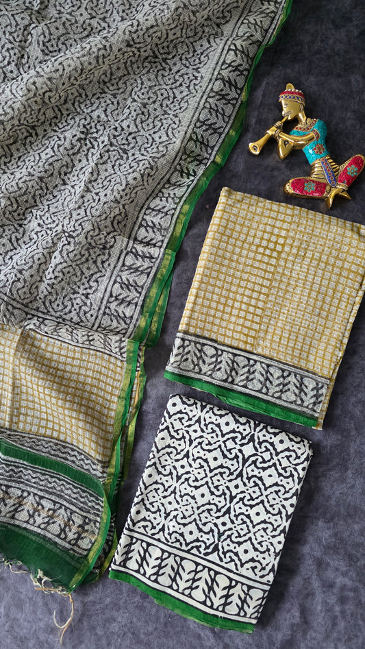 Handblock Jaipuri Kota doria set - JA702