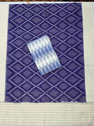 Ikkat cotton with Handloom Mercerised ikkat duppatta - WW799