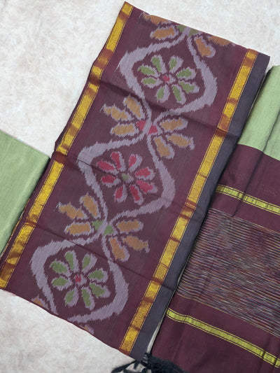 Pochampally sico set with ikkat damn -WW498