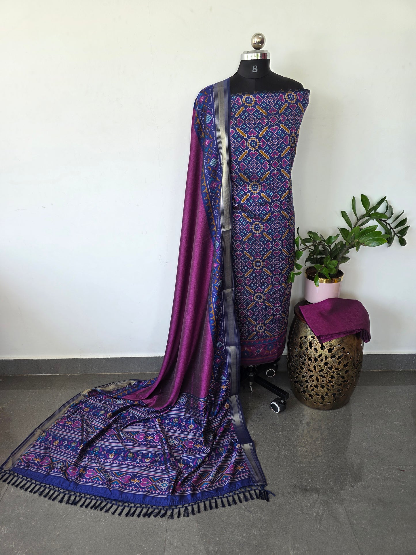 Premium semi Patola silk set - PK95